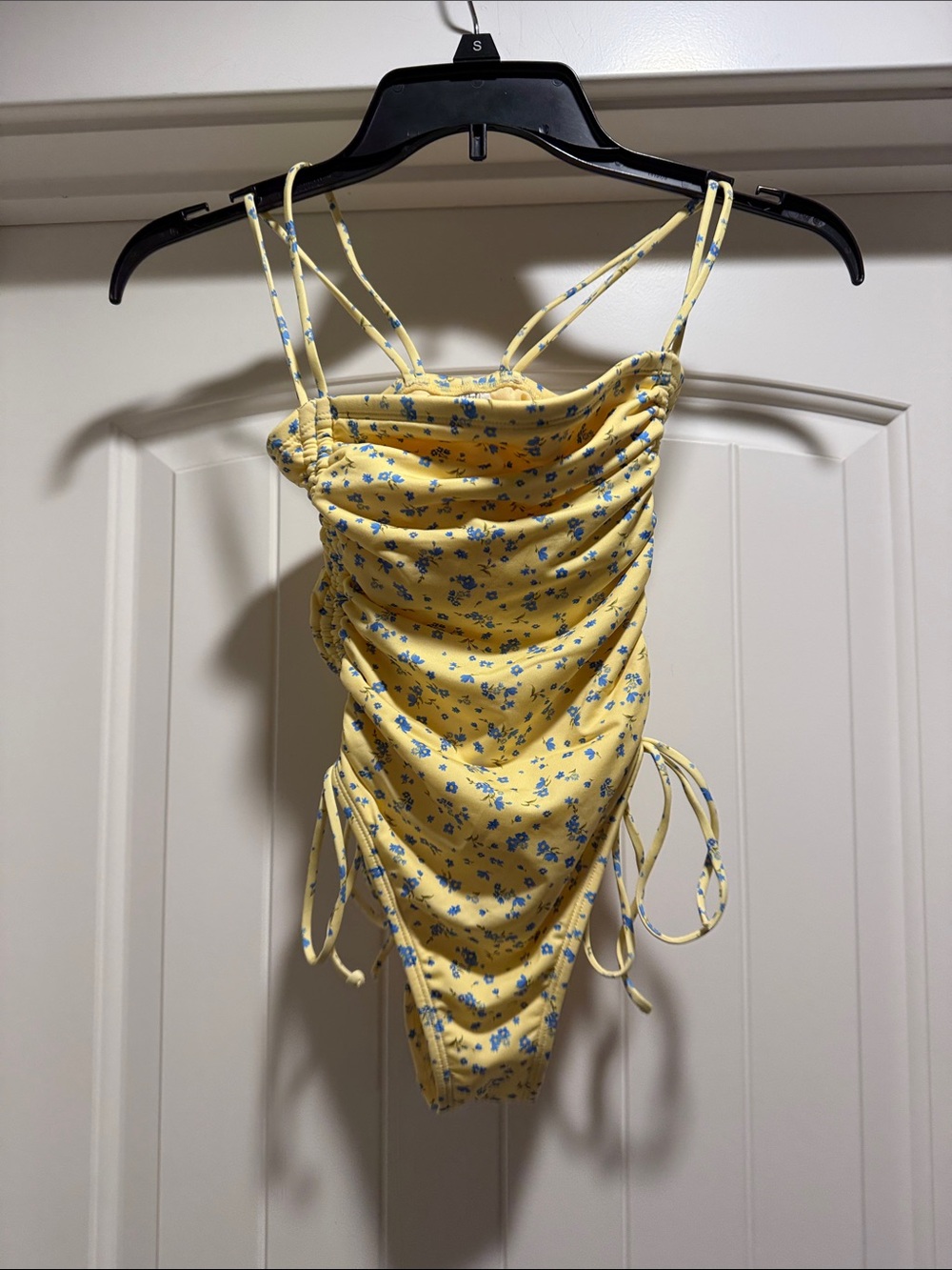 wild fable Yellow Floral Ruched One-Piece Swimsuit
